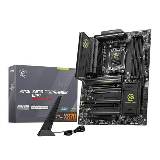 MSI MAG X870 Tomahawk WiFi Gaming Motherboard (AMD Ryzen 9000/8000/7000 Series Processors, AM5, DDR5, PCIe 5.0, M.2 Gen5, SATA 6Gb/s, USB 40Gbps, HDMI/DP, Wi-Fi 7, Bluetooth 5.4, 5Gbps LAN, ATX)